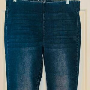 Soft Surroundings Jeans Women L Pull On High Rise  Wide Stretch Waistband COMFY